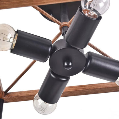 Brown And Black Lantern Four Light Metal Chandelier HomeRoots