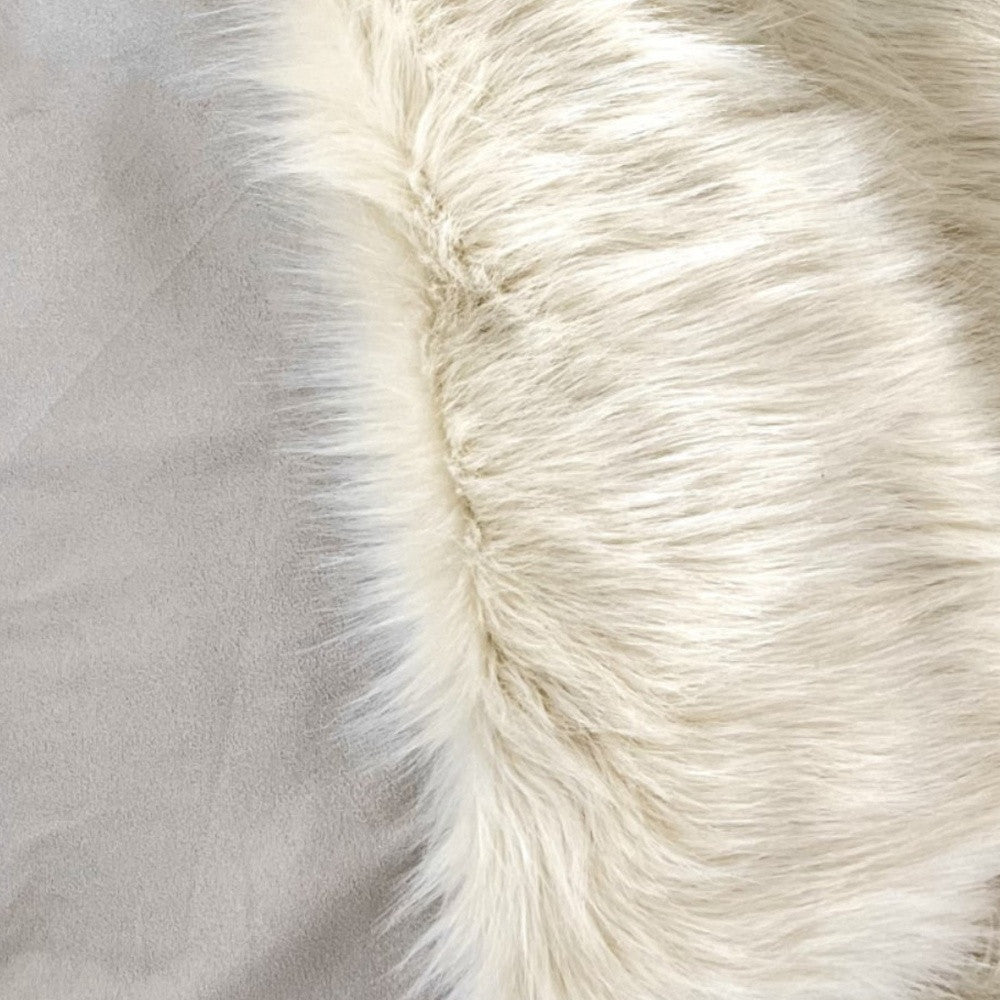 50" x 60" Royal White Long Hair Faux Fur Throw