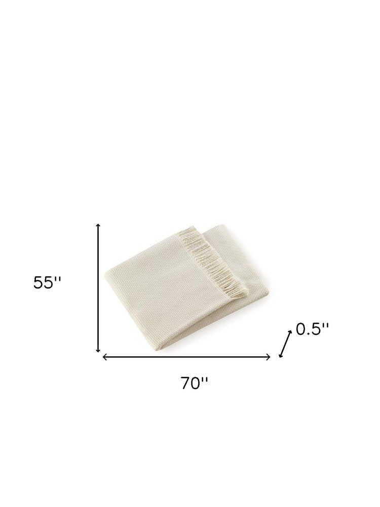 Soft Creamy White Links Pattern Throw Blanket HomeRoots