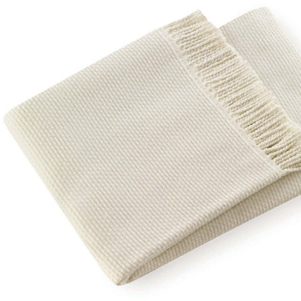 Soft Creamy White Links Pattern Throw Blanket HomeRoots