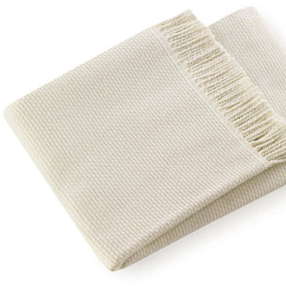 Soft Creamy White Links Pattern Throw Blanket HomeRoots