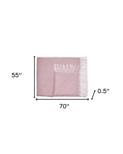 Soft Dusty Rose Links Pattern Throw Blanket HomeRoots