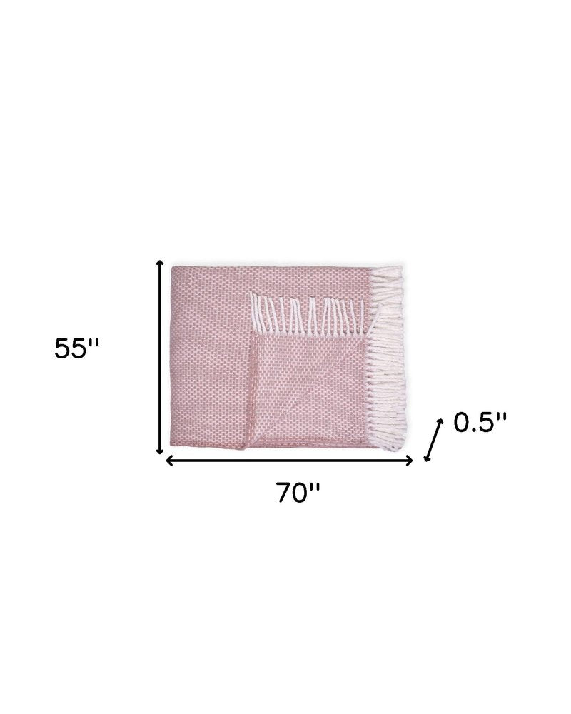 Soft Dusty Rose Links Pattern Throw Blanket — view 5