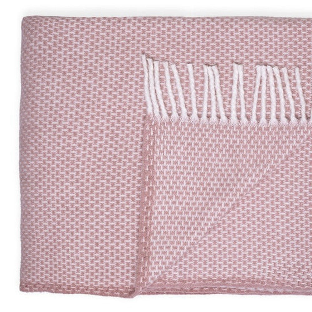 Soft Dusty Rose Links Pattern Throw Blanket