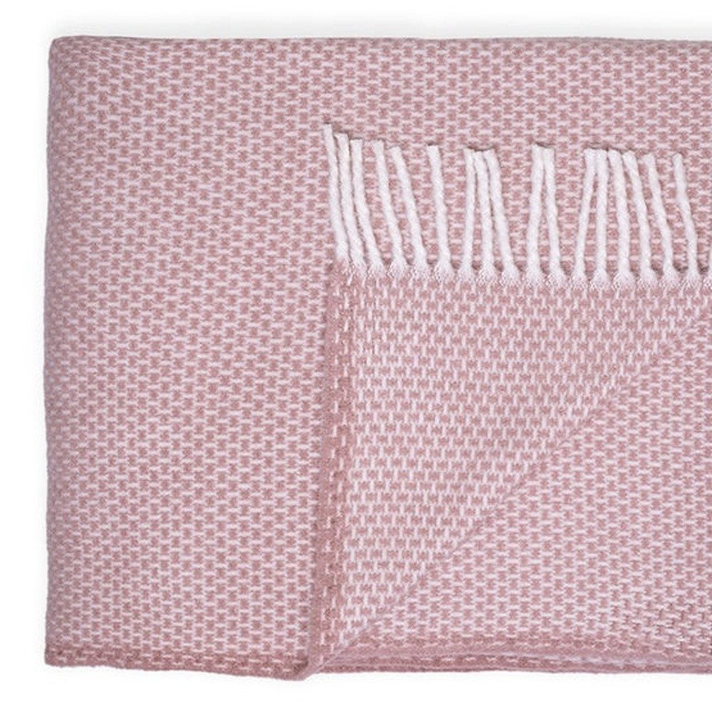Soft Dusty Rose Links Pattern Throw Blanket — view 3