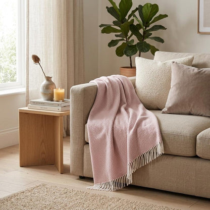 Soft Dusty Rose Links Pattern Throw Blanket HomeRoots
