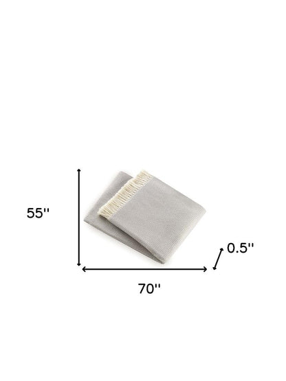 Soft Light Gray Links Pattern Throw Blanket HomeRoots