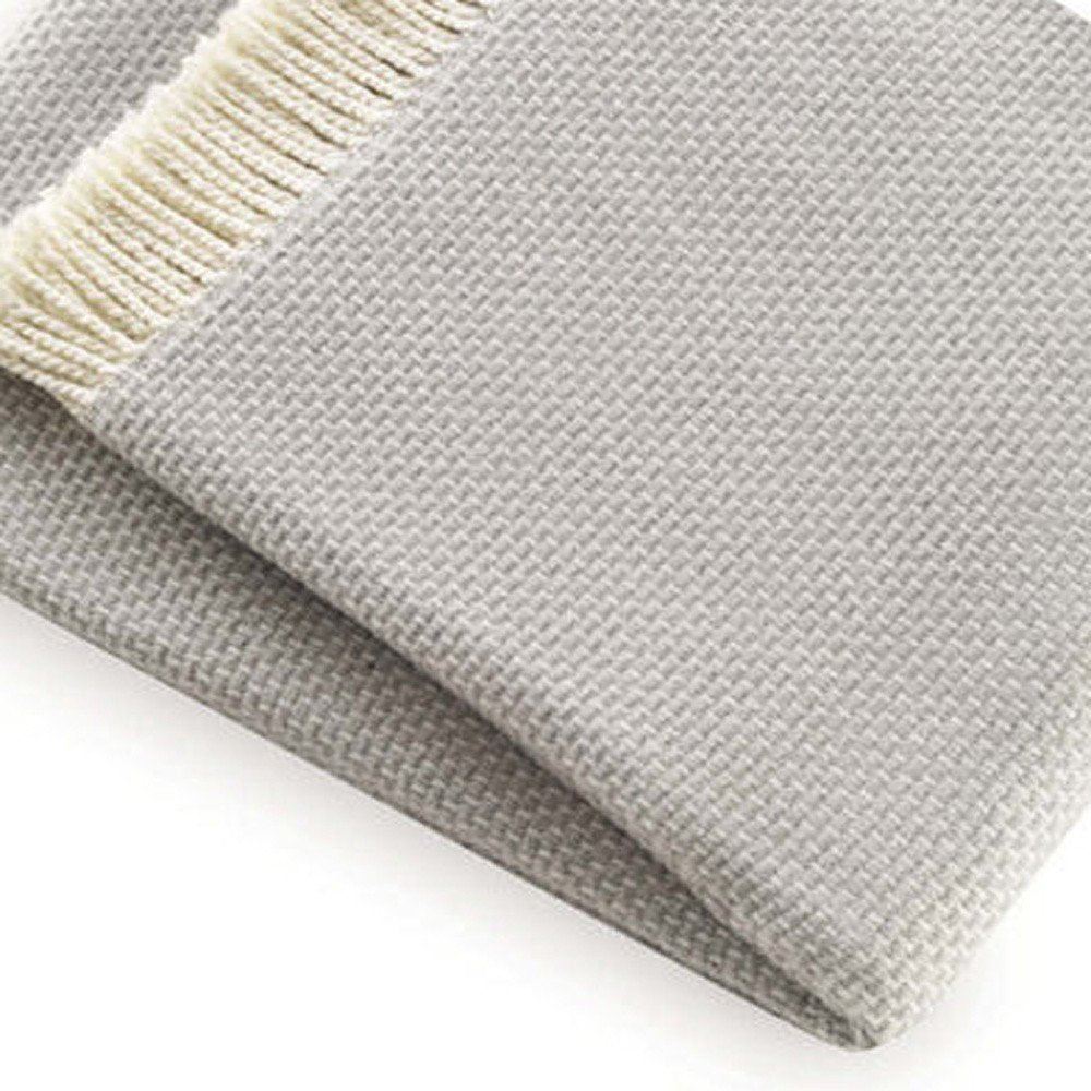 Soft Light Gray Links Pattern Throw Blanket HomeRoots