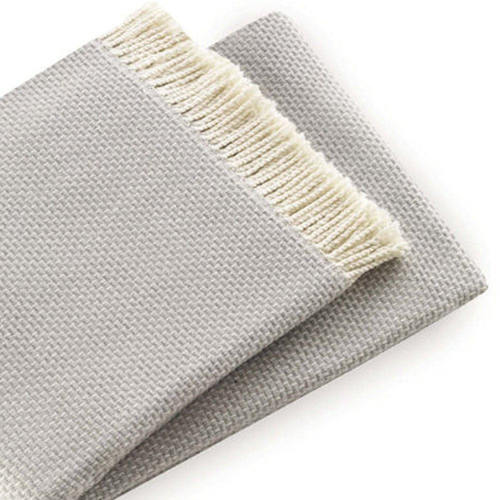 Soft Light Gray Links Pattern Throw Blanket HomeRoots