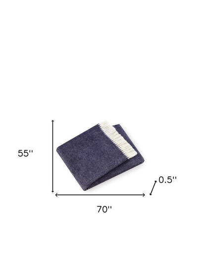 Soft Navy Blue Links Pattern Throw Blanket HomeRoots