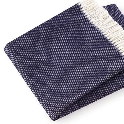 Soft Navy Blue Links Pattern Throw Blanket HomeRoots