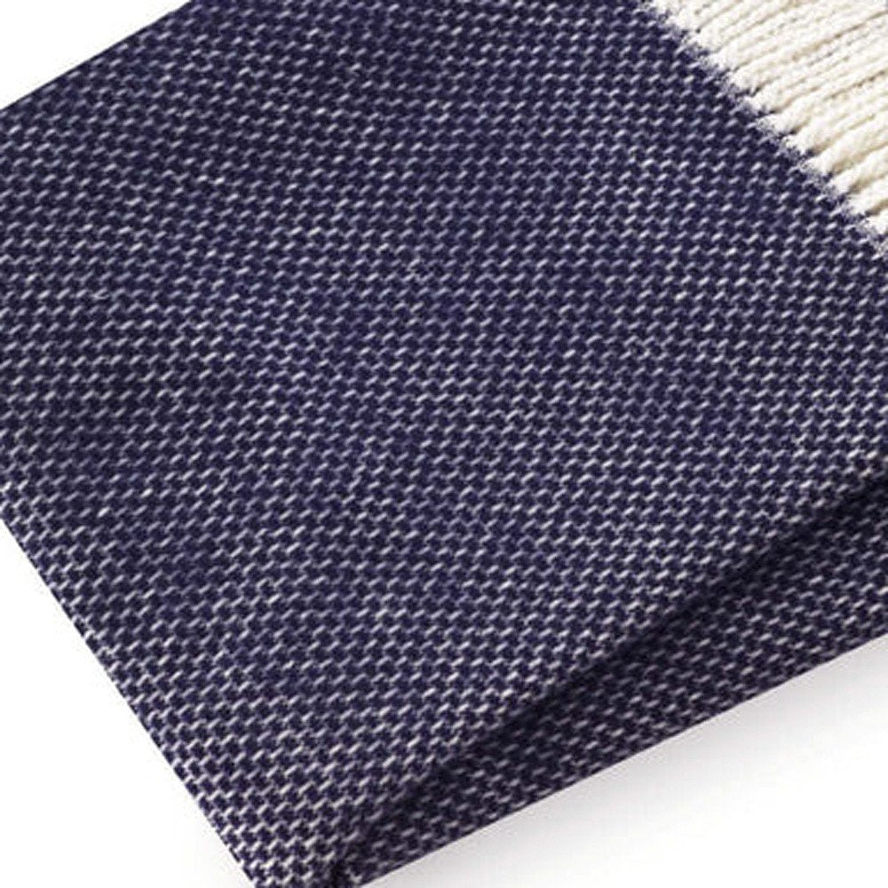 Soft Navy Blue Links Pattern Throw Blanket HomeRoots