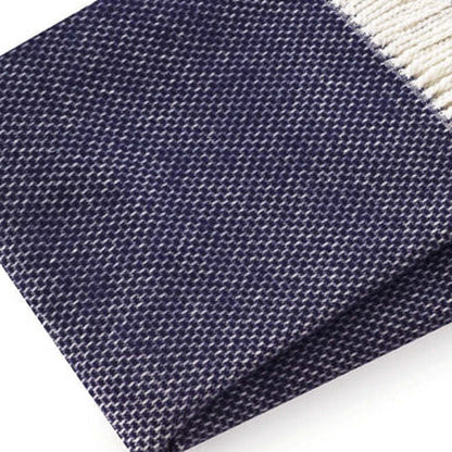 Soft Navy Blue Links Pattern Throw Blanket HomeRoots