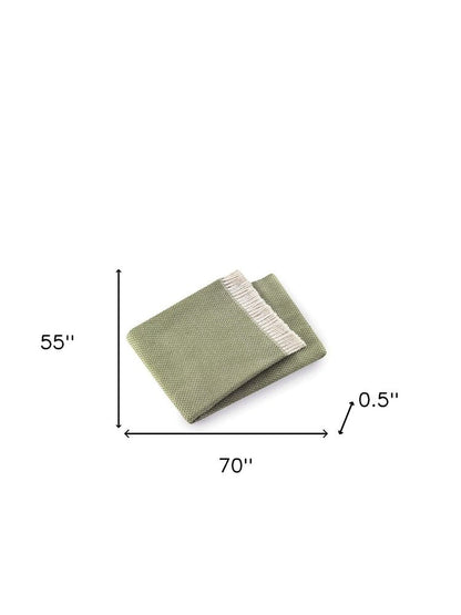 Soft Olive Green Links Pattern Throw Blanket HomeRoots
