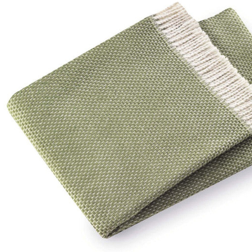 Soft Olive Green Links Pattern Throw Blanket HomeRoots