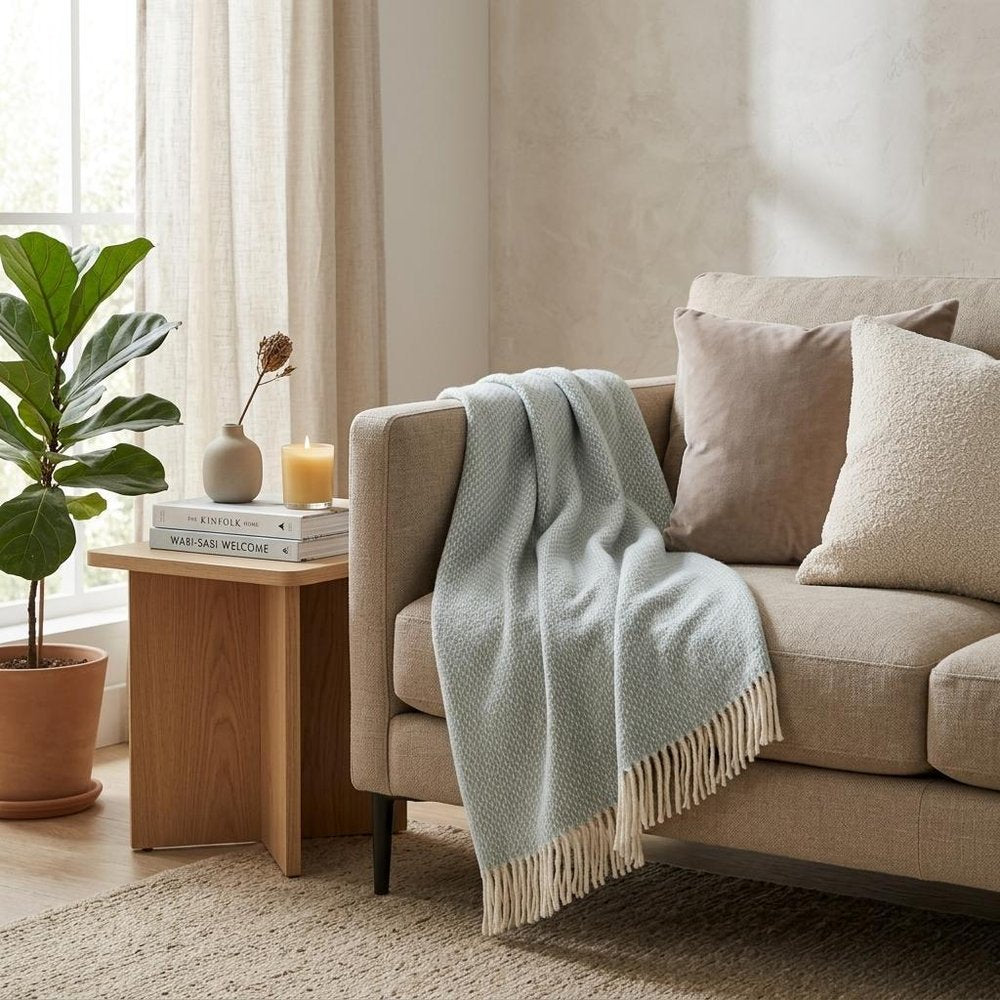 Soft Sky Blue Links Pattern Throw Blanket HomeRoots