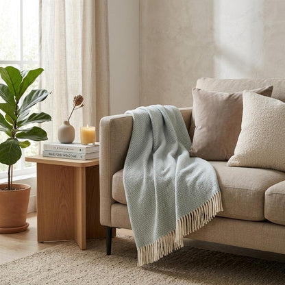 Soft Sky Blue Links Pattern Throw Blanket HomeRoots