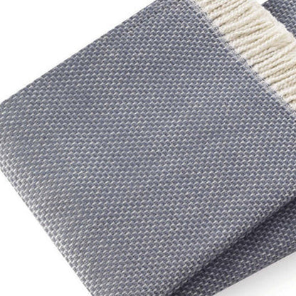 Soft Slate Gray Links Pattern Throw Blanket HomeRoots