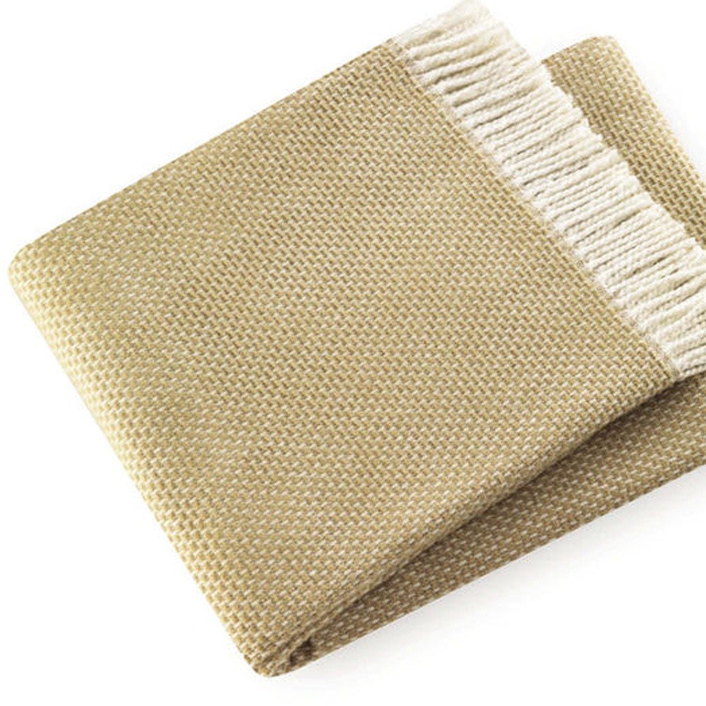 Soft Yellow Stone Links Pattern Throw Blanket HomeRoots