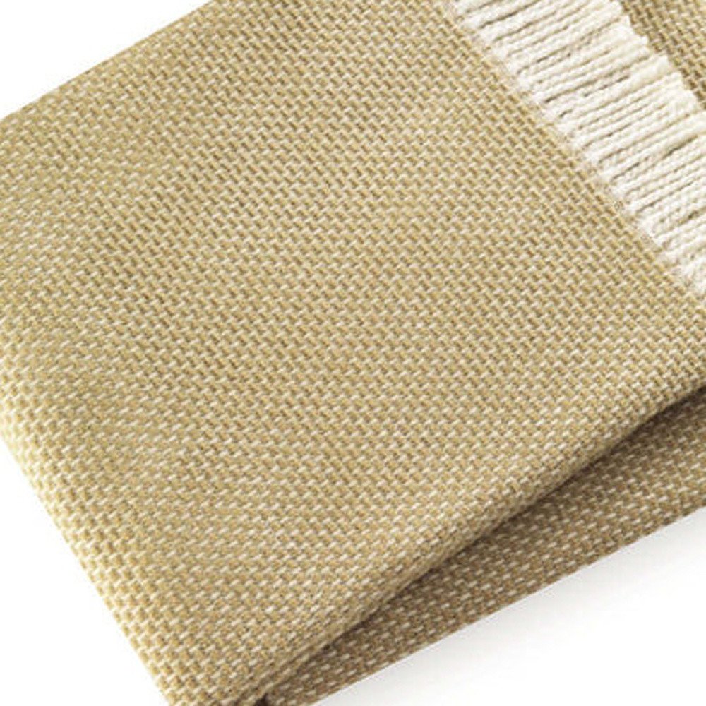 Soft Yellow Stone Links Pattern Throw Blanket HomeRoots