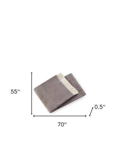 Soft Taupe Links Pattern Throw Blanket HomeRoots