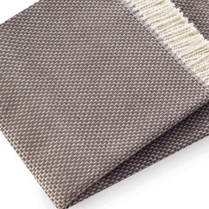 Soft Taupe Links Pattern Throw Blanket HomeRoots