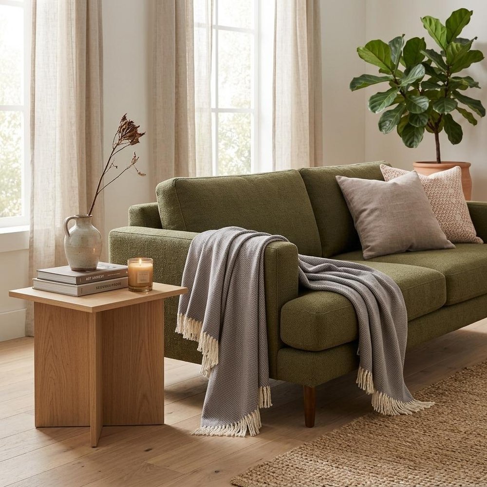 Soft Taupe Links Pattern Throw Blanket HomeRoots