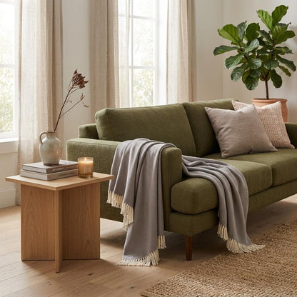Soft Taupe Links Pattern Throw Blanket HomeRoots