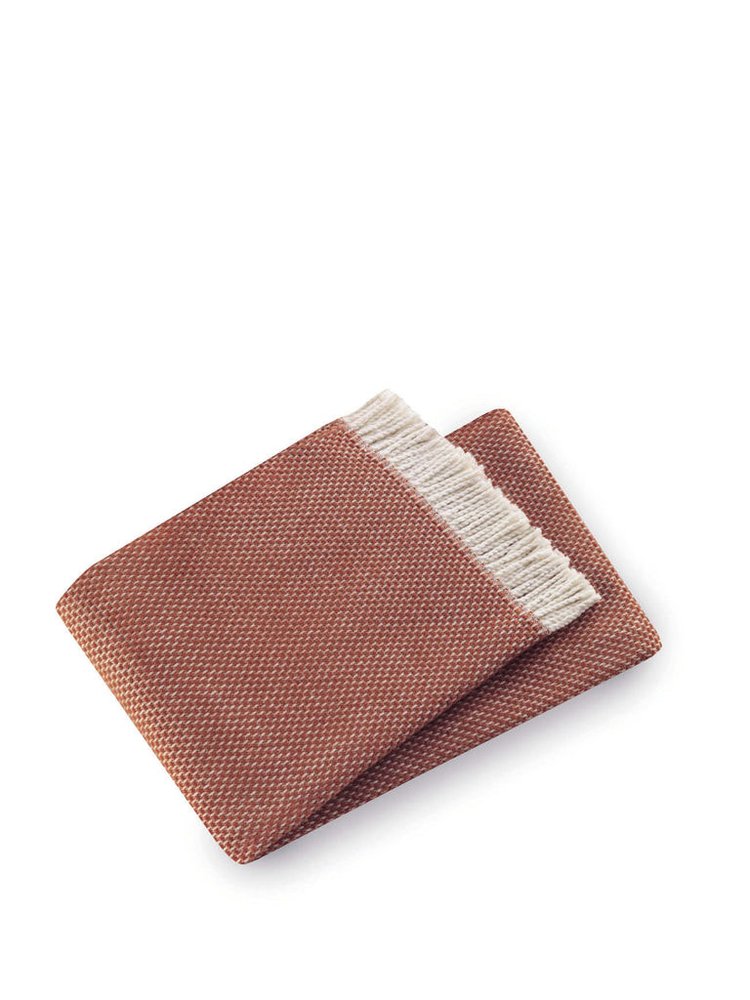 70" X 55" Terra Cotta Woven Cotton Plush Throw Blanket HomeRoots