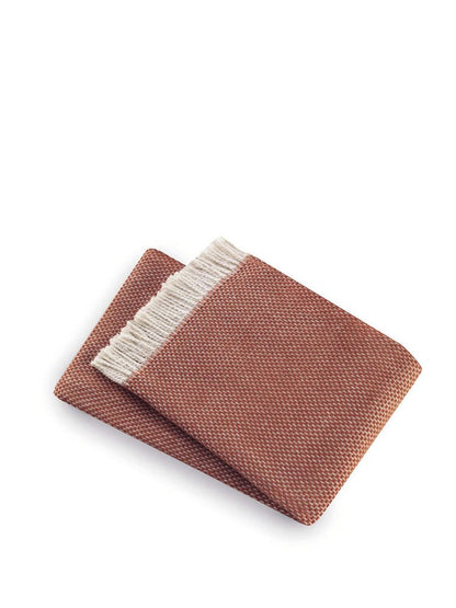 70" X 55" Terra Cotta Woven Cotton Plush Throw Blanket HomeRoots
