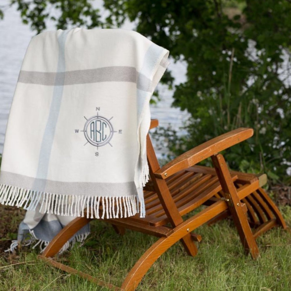 Plush Multi Blue Plaid Throw Blanket with Tassels HomeRoots