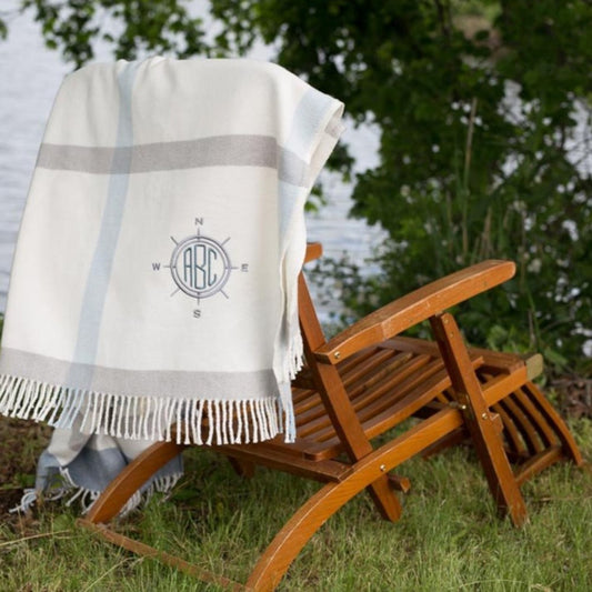 Plush Multi Blue Plaid Throw Blanket with Tassels HomeRoots