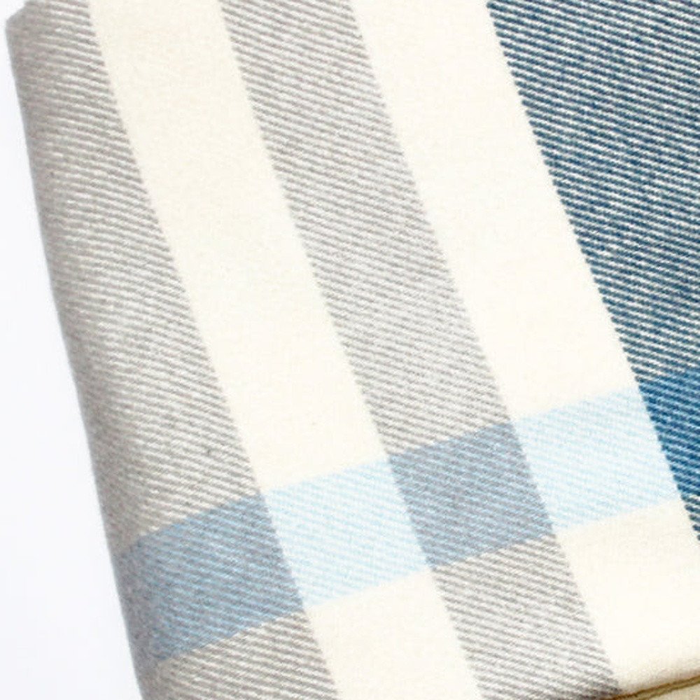 Plush Multi Blue Plaid Throw Blanket with Tassels HomeRoots
