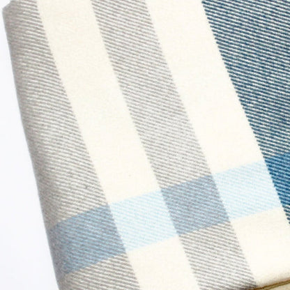 Plush Multi Blue Plaid Throw Blanket with Tassels HomeRoots