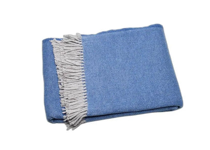 Cobalt Blue Mini Dot Fringed Throw Blanket HomeRoots