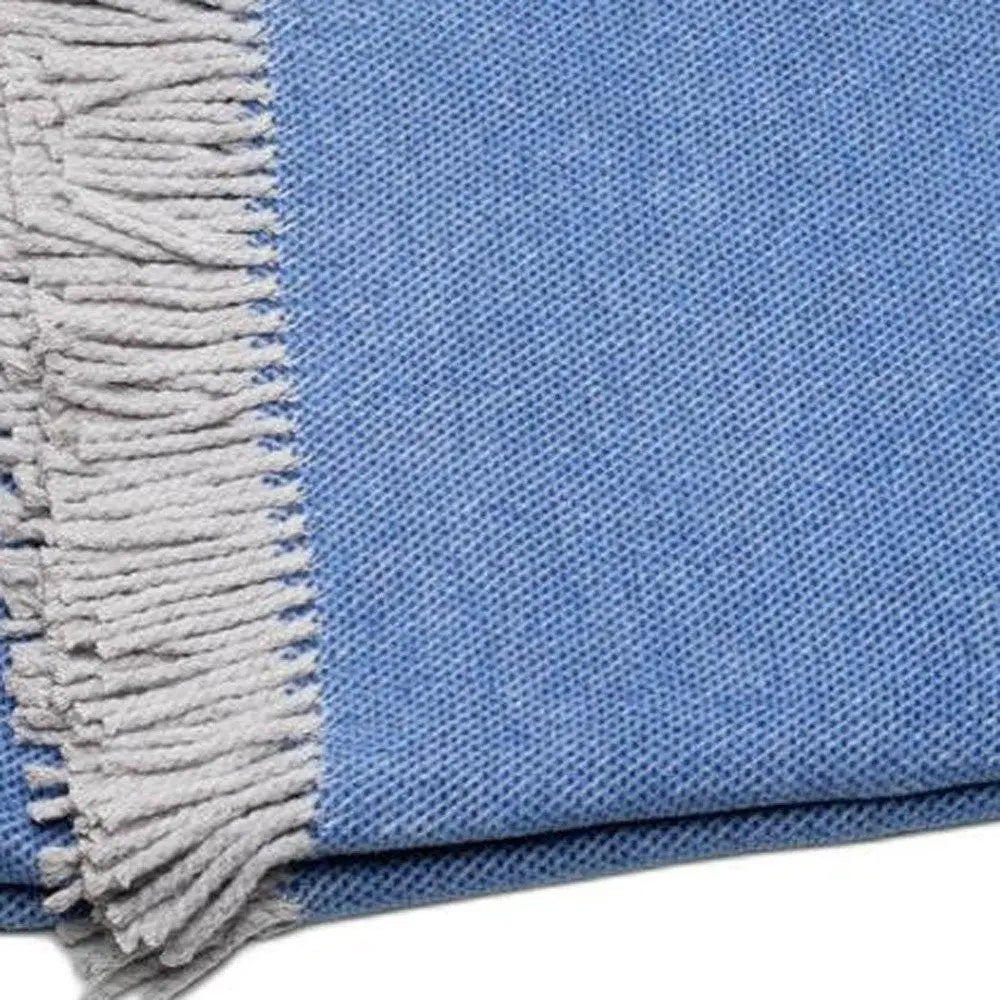 Cobalt Blue Mini Dot Fringed Throw Blanket HomeRoots