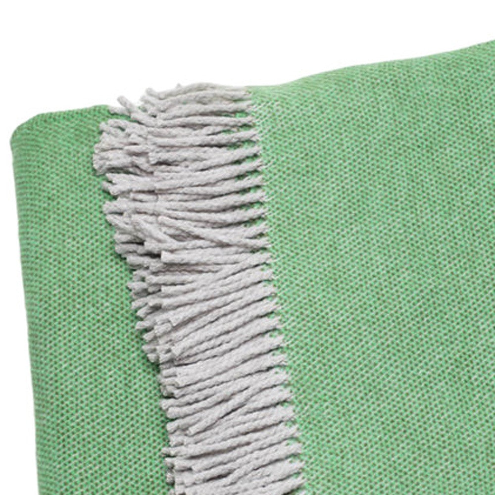 Forest Green Mini Dot Fringed Throw Blanket