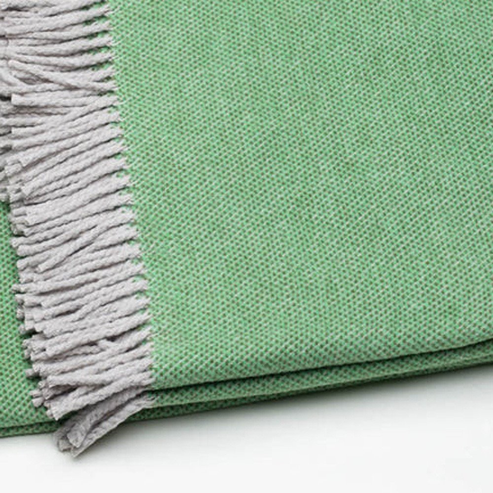 Forest Green Mini Dot Fringed Throw Blanket — view 1