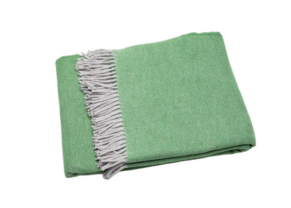 Forest Green Mini Dot Fringed Throw Blanket