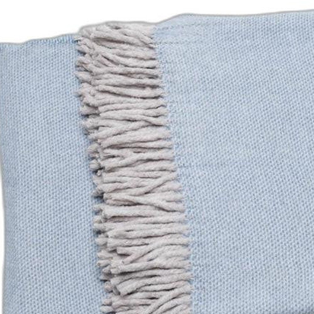 Sky Blue Mini Dot Fringed Throw Blanket HomeRoots