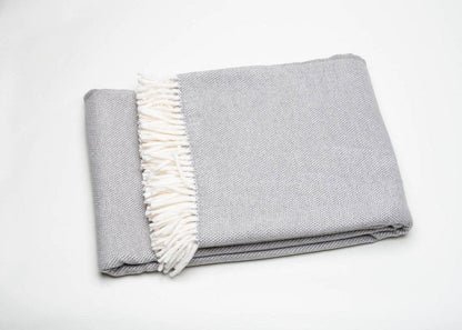 Light Gray Mini Dot Fringed Throw Blanket HomeRoots
