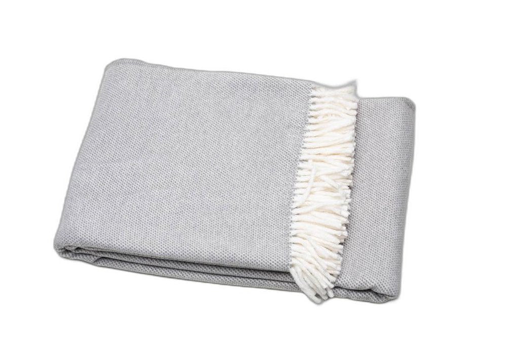 Light Gray Mini Dot Fringed Throw Blanket — view 3