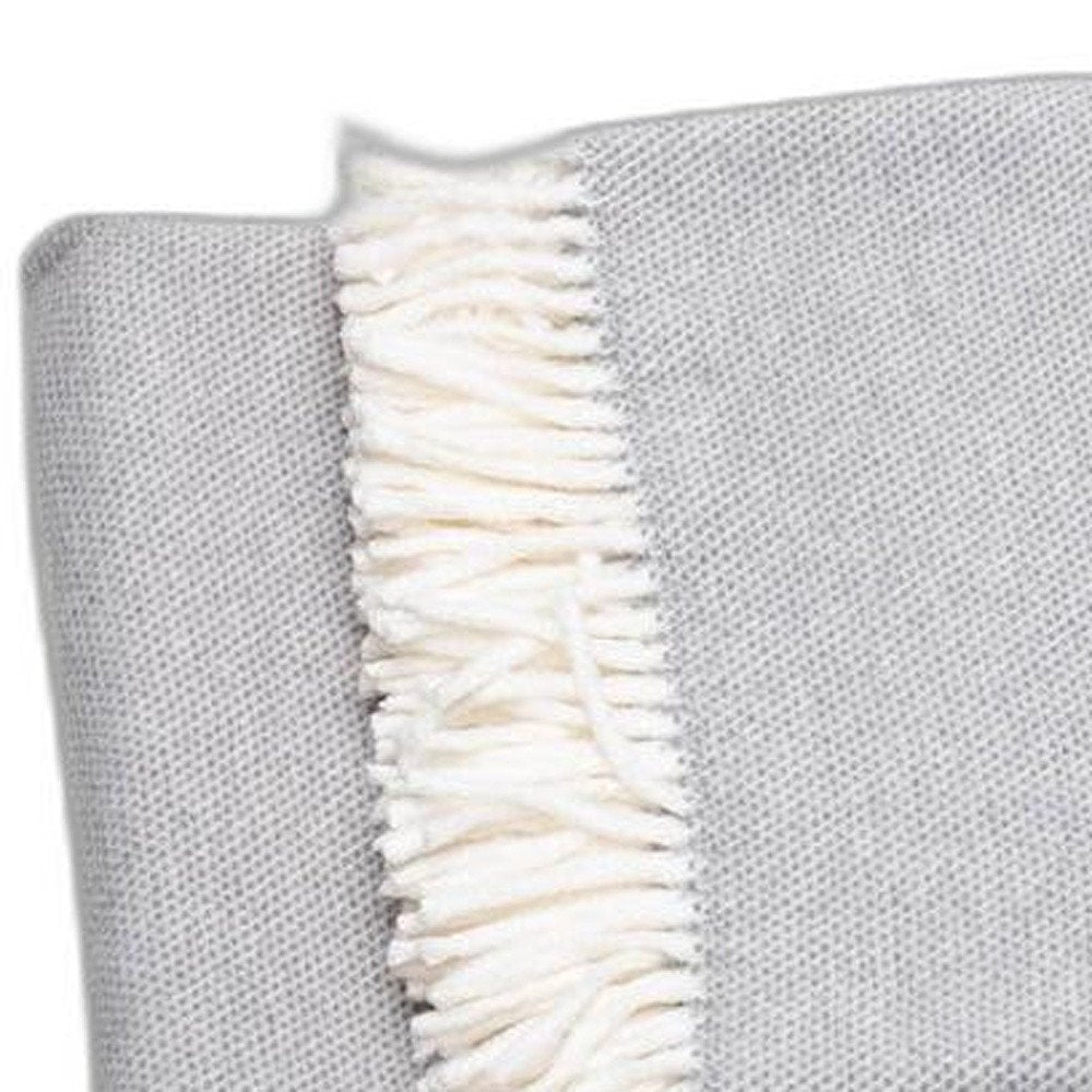 Light Gray Mini Dot Fringed Throw Blanket — view 5