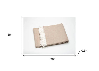 Stone Mini Dot Fringed Throw Blanket HomeRoots