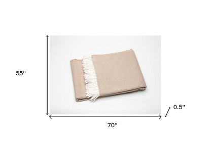 Stone Mini Dot Fringed Throw Blanket HomeRoots
