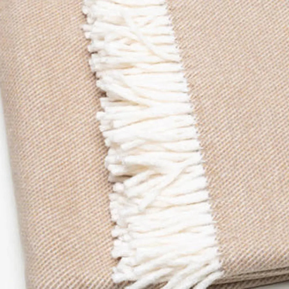 Stone Mini Dot Fringed Throw Blanket HomeRoots