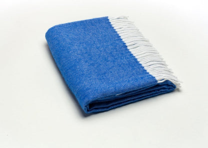 50" X 60" Royal Blue And White Woven Herringbone Plush Throw Blanket HomeRoots