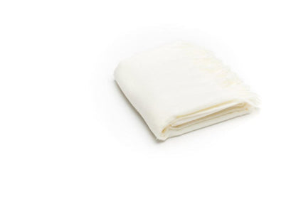 Creamy Milk Soft Acrylic Herringbone Throw Blanket HomeRoots