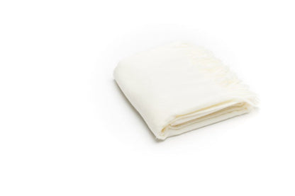 Creamy Milk Soft Acrylic Herringbone Throw Blanket HomeRoots