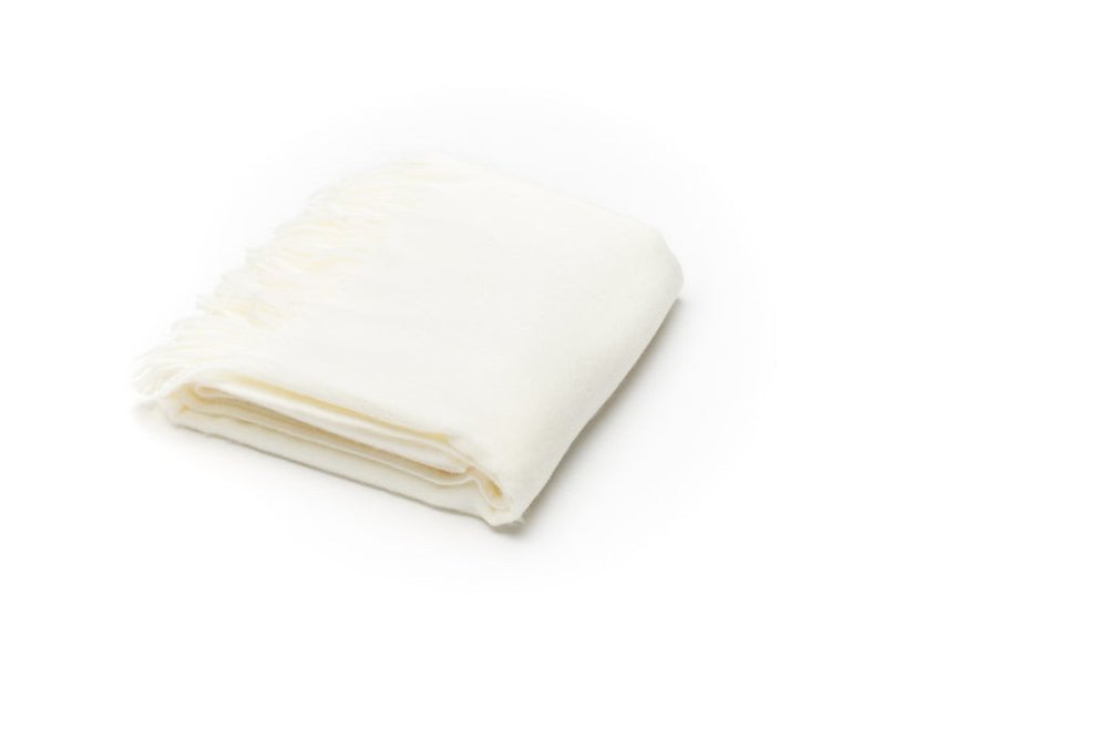 Creamy Milk Soft Acrylic Herringbone Throw Blanket HomeRoots